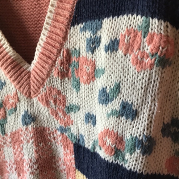 Vintage Patchwork Knit Sweater - Picture 5 of 6
